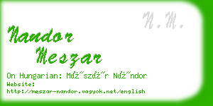 nandor meszar business card